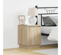 Qnhdfrt Comodino con illuminazione a LED Sonoma rovere marrone blu luce 39 x 34,5 x 50 cm design moderno spazio per camera da letto