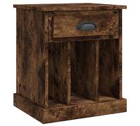 Qnhdfrt Comodino da Notte Rovere Fumo 43x36x50 cm con Cassetto | Mobiletto per camera da letto dotato di tre vani a giorno e un pratico cassetto per organizzare oggetti.