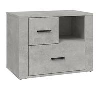 Qnhdfrt Comodino Grigio Cemento 60x36x45 cm in Legno Multistrato | Mobiletto da camera con cassetto a montaggio flessibile e scomparto per organizzare la zona notte.