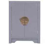 Qnhdfrt Comodino Grigio Stile Cinese in Legno e MDF 38x28x52 cm