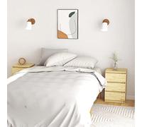 Qnhdfrt Comodino in legno massello di pino 2 pezzi sottile piccolo 40 x 29,5 x 64 cm con 3 cassetti fascino rustico per camera da letto e soggiorno
