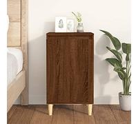 Qnhdfrt Comodino marrone effetto quercia 40 x 35 x 70 cm in legno e legno massello eucalipto - tavolino sottile con 2 scomparti per camera da letto e soggiorno