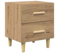 Qnhdfrt Comodino Rovere Artigianale con Cassetto 40x35x47,5cm | Mobiletto da notte compatto per camera da letto con vano a giorno e cassetto per organizzare la zona notte.