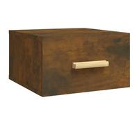 Qnhdfrt Comodino Sospeso a Muro Salvaspazio Rovere Fumo 35x35x20 cm