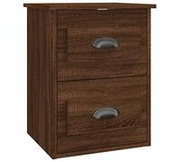 Qnhdfrt Comodino Sospeso a Parete 2 Cassetti Rovere Marrone 41,5 cm
