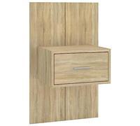 Qnhdfrt Comodino Sospeso a Parete Rovere Sonoma 48,5x32,5x80 cm