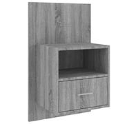Qnhdfrt Comodino Sospeso Grigio Sonoma Legno Multistrato 48,5x32,5x80cm