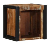 Qnhdfrt Comodino stretto piccolo 40 x 35 x 40 cm legno massello vecchio multicolore con montaggio a parete per camera da letto e soggiorno, design unico vintage