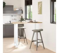 Qnhdfrt Coppia Gambe per Tavolo da Bar Alte 110cm in Acciaio Bianco, 2 Pz | Strutture squadrate dotate di piedini regolabili antigraffio, indicate per cucina e pub. Include viti di montaggio.