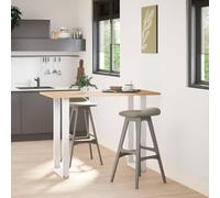 Qnhdfrt Coppia Gambe Tavolo Bar a U Acciaio Regolabili 40x100 cm Bianche