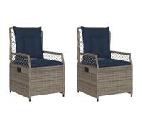 Qnhdfrt Coppia Sedie da Giardino Reclinabili in Polyrattan con Cuscini