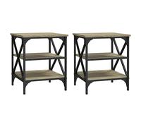 Qnhdfrt Coppia Tavolini da Salotto Rovere Sonoma 40x42x50 cm