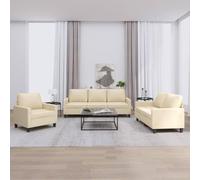 Qnhdfrt Copridivano in tessuto crema con poltrona, divano a 2 posti e 3 posti, design moderno, robusto e confortevole per il soggiorno
