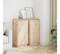 Qnhdfrt Credenza 2 pezzi in legno massello di pino 31,5 x 34 x 75 cm armadio per soggiorno, cucina, corridoio, elegante mobile con porta