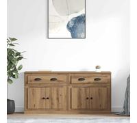 Qnhdfrt Credenza 70 x 35,5 x 67,5 cm, legno di quercia artisana, set da 2 pezzi con 4 ante e cassetto, portata 60 kg, design moderno per Living Room Corridoio e Bedroom