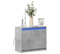 Qnhdfrt Credenza a LED grigio cemento con illuminazione RGB, materiale in legno, 72 x 34 x 61 cm, design moderno per soggiorno e corridoio