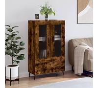 Qnhdfrt Credenza armadietto con gambe in metallo e ante in vetro, altezza 115 cm, per soggiorno, corridoio