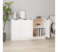 Qnhdfrt Credenza bianca, 60 x 30 x 70 cm, in legno, 2 pezzi, con molto spazio per soggiorno, cucina, corridoio