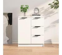 Qnhdfrt Credenza bianca, 60 x 30 x 70 cm, in legno, design minimalista, grande spazio per soggiorno, cucina, corridoio