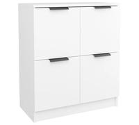 Qnhdfrt Credenza Bianca 60x30x70 cm in Legno Multistrato con 4 Ante