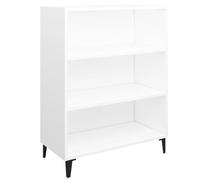 Qnhdfrt Credenza Bianca 69,5x32,5x90 cm in Legno Multistrato | Mobiletto multiuso salvaspazio per soggiorno e corridoio con 3 ampi ripiani interni e piano d'appoggio stabile.