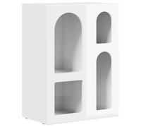 Qnhdfrt Credenza Bianca Lucida ELST 59x35x80.5 cm in Legno Multistrato