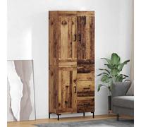 Qnhdfrt Credenza con 3 ante e cassetto, in legno vecchio, 69,5 x 34 x 180 cm, mobile alto, design moderno, robuste gambe in metallo per sala da pranzo, cucina, corridoio