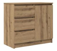 Qnhdfrt Credenza con 3 Cassetti e 1 Anta Rovere Artigianale 71x35x65 cm