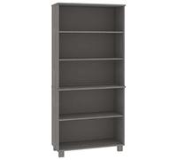 Qnhdfrt Credenza con Scaffale in Legno Pino Hamar Grigio 85x35x180 cm