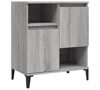 Qnhdfrt Credenza Grigio Sonoma 60x35x70 cm in Legno Ingegnerizzato | Mobiletto multiuso con 4 scomparti e ante montabili in due modi per riordinare soggiorno corridoio o ingresso.