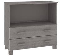 Qnhdfrt Credenza HAMAR Grigio Chiaro 85x35x80 cm Legno di Pino e MDF