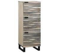 Qnhdfrt Credenza in Legno Massello di Mango con 3 Ante, 40x33,5x110 cm