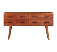 Qnhdfrt Credenza in Legno Massello di Mango con 8 Cassetti 110x30x59 cm | Mobiletto rustico per soggiorno e corridoio con ampi cassetti portaoggetti e struttura stabile in ferro.
