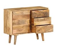 Qnhdfrt Credenza in Legno Massello di Mango, Mobiletto Vintage 90x30x69 cm