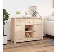 Qnhdfrt Credenza in legno massello di pino 100 x 35 x 74,5 cm, stile country, con cassetti, scomparti, per soggiorno, corridoio