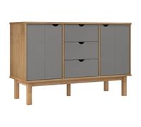 Qnhdfrt Credenza in Legno Massello Pino Mobiletto Otta Marrone Grigio