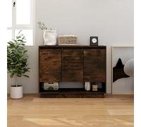 Qnhdfrt Credenza in legno per affumicatura, 97 x 31 x 75 cm, con 3 ante e scomparto aperto per riporre il soggiorno, la cucina, il corridoio