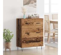 Qnhdfrt Credenza in legno vecchio 69,5 x 34 x 90 cm in legno composito e ferro, stile rustico industriale con cassetti, robuste guide a sfera, soggiorno armadio per cucina, corridoio e sala da pranzo