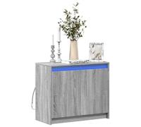 Qnhdfrt Credenza LED grigio Sonoma con illuminazione RGB 72 x 34 x 61 cm in legno Mobili moderni per soggiorno, corridoio o sala da pranzo