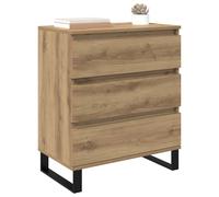 Qnhdfrt Credenza Moderna con 3 Cassetti Rovere Artigianale 60x35x70 cm