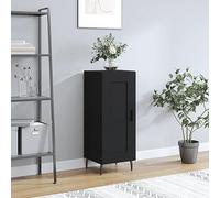 Qnhdfrt Credenza nera in legno e metallo, 34,5 x 34 x 90 cm, design moderno con 3 scomparti, gambe in metallo e porta per riporre il soggiorno, corridoio, cucina o ufficio