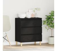 Qnhdfrt Credenza nera in legno opaco, 60 x 35 x 70 cm, con 3 cassetti, per sala da pranzo, corridoio, soggiorno, sottile, rettangolare, design contemporaneo