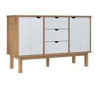 Qnhdfrt Credenza OTTA Pino Massello Marrone Bianco 113,5x43x73 cm
