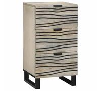 Qnhdfrt Credenza per soggiorno, armadi e scaffali moderni in legno di mango massiccio bianco e nero, design elegante per cucina, sala da pranzo e corridoio