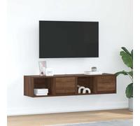 Qnhdfrt Credenza per TV, 2 pezzi, effetto quercia, marrone, 60 x 31 x 25,5 cm, con cassetto e scomparto per ulteriore spazio nel soggiorno, robusta e durevole