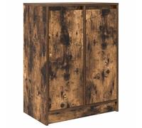 Qnhdfrt Credenza Rovere Fumo 57x34x76 cm in Legno Tecnico | Mobiletto multiuso con 2 ante e 2 ripiani per ottimizzare lo spazio in corridoio, ufficio, cucina o soggiorno.