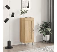 Qnhdfrt Credenza Sonoma Rovere 34,5 x 34 x 90 cm in legno con gambe in metallo, moderna tavola bassa con montaggio flessibile e molto spazio per soggiorno, corridoio, cucina