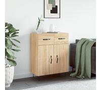 Qnhdfrt Credenza Sonoma rovere 69,5 x 34 x 90 cm, materiale in legno con gambe in metallo, design moderno, ampio mobile per livingroom, corridoio, cucina
