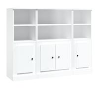 Qnhdfrt Credenze 3 pz Bianche in Legno Multistrato 132x35,5x103,5 cm
