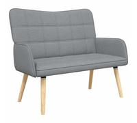 Qnhdfrt Divano 2 Posti Tessuto Grigio Chiaro, Divanetto 115x61x87 cm | Poltrona doppia moderna per camera e salotto con robusta struttura in metallo e comodi braccioli